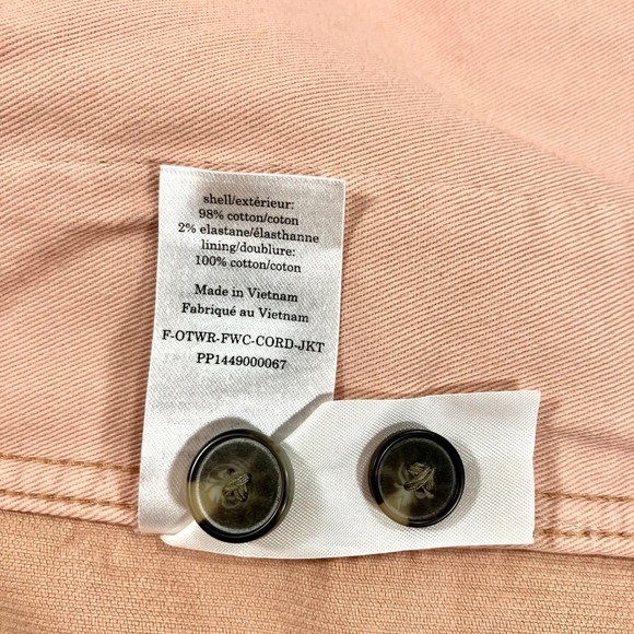 Everlane Corduroy Oversized Shirt Jacket Womens XXS Blush Pink Button Front Soft - Picture 8 of 10